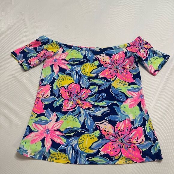 Lilly Pulitzer Keira Off Shoulder Floral Top Size XS - Picture 1 of 6